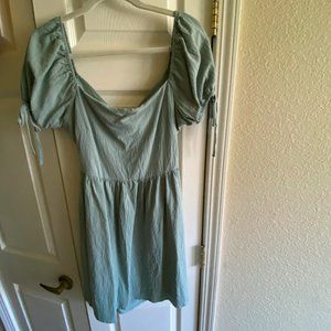 Puff Sleeve Backless Mini Dress